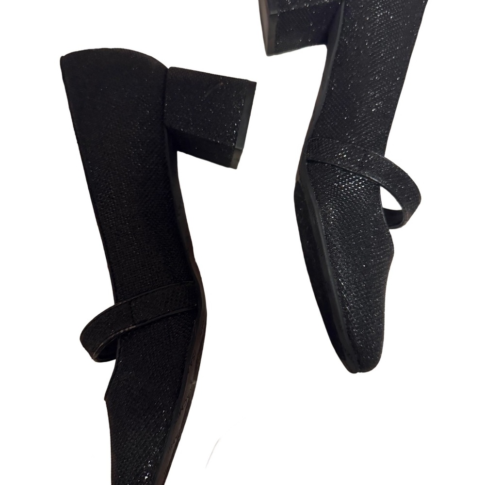 Isaac Mizrahi Black Sparkle Mary Jane Heels - Picture 2 of 4